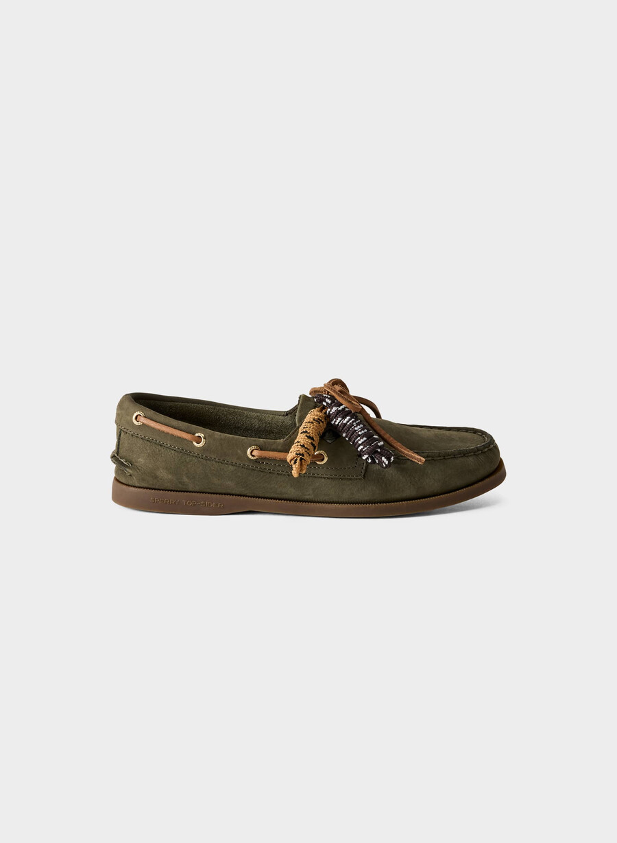 sperry x aritzia ao bootsschuh – nubukleder dunkelgrün
