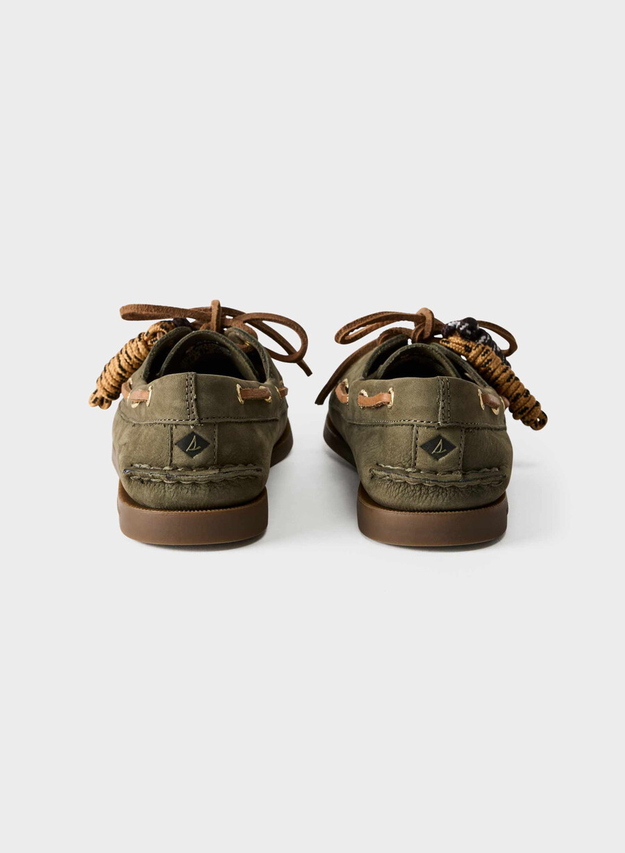 sperry x aritzia ao bootsschuh – nubukleder dunkelgrün