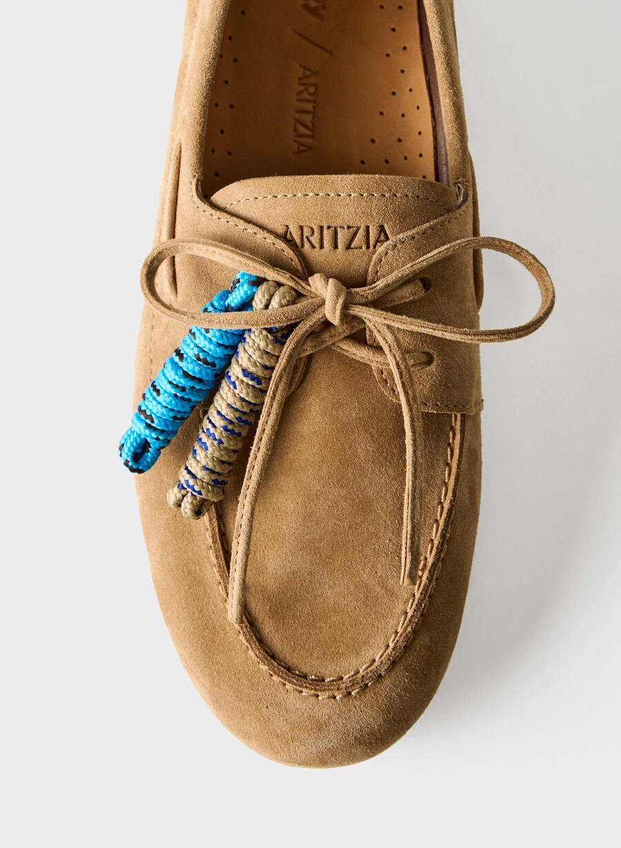 sperry x aritzia slim bootsschuh - wildleder tan khaki