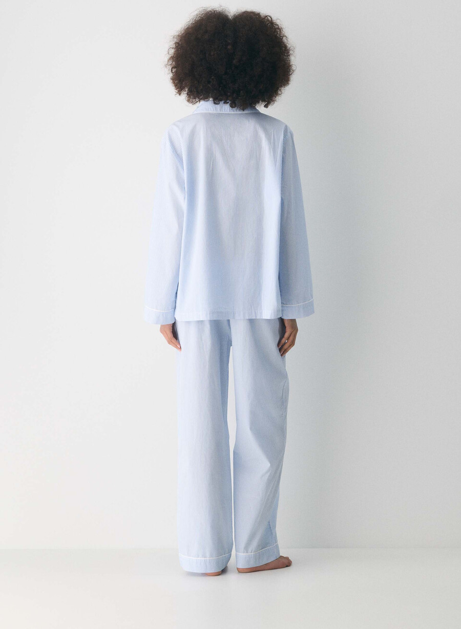 laze poplin pyjamahemd wlsn strp crfl blwh