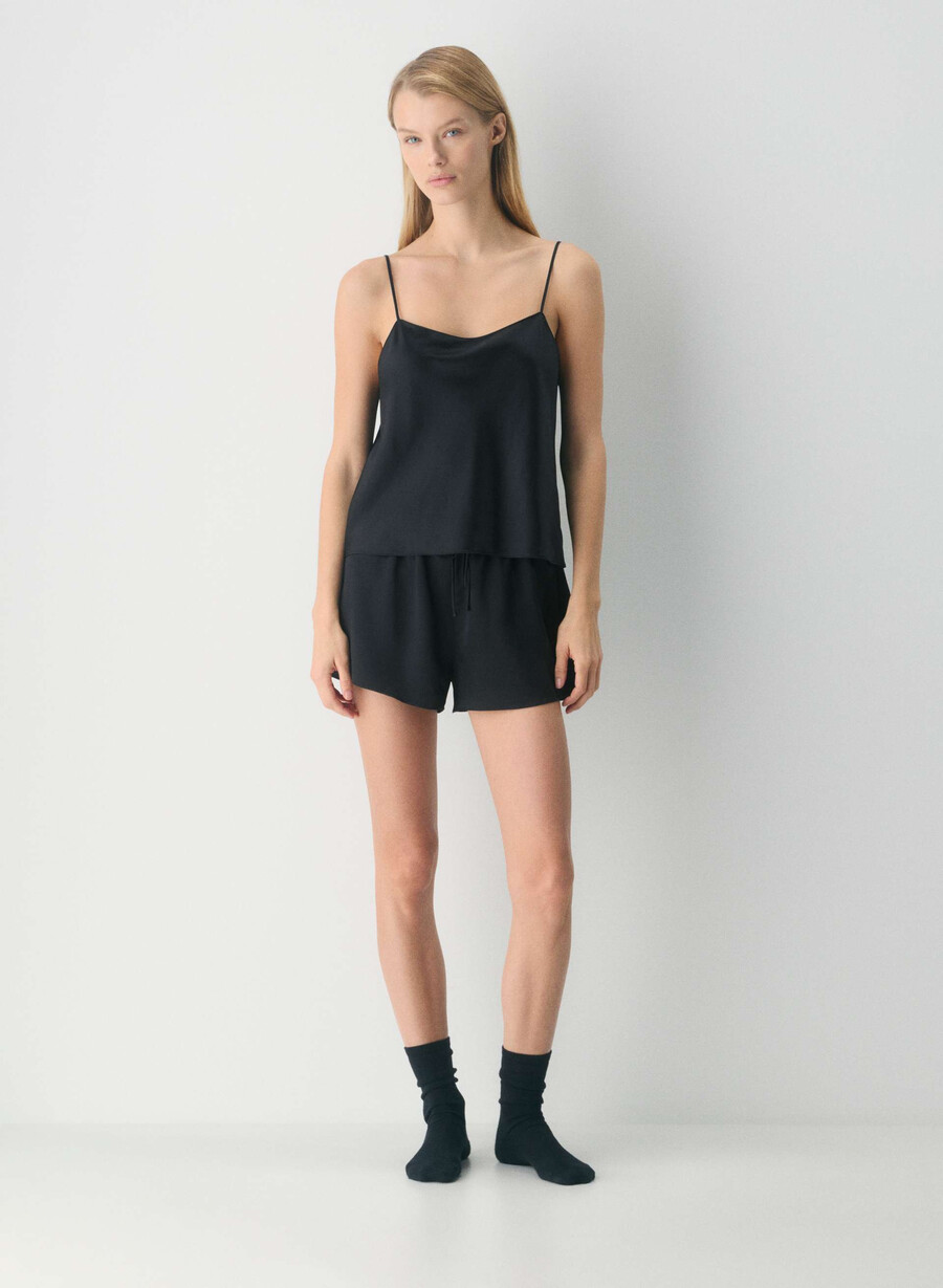 nightside seidenpyjama-shorts schwarz