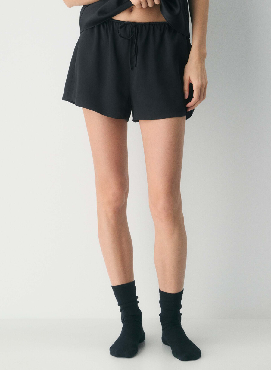 nightside seidenpyjama-shorts schwarz