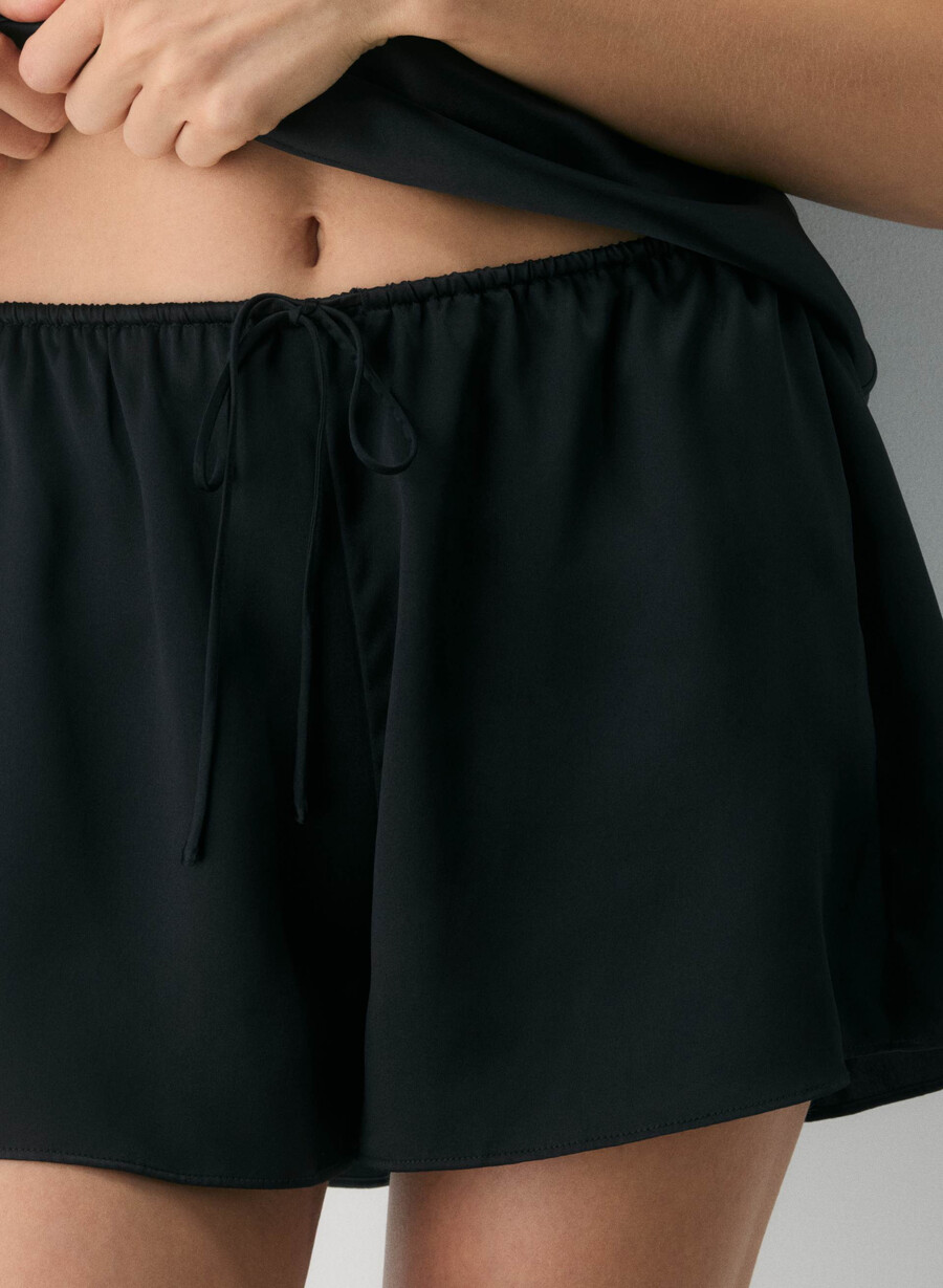 nightside seidenpyjama-shorts schwarz