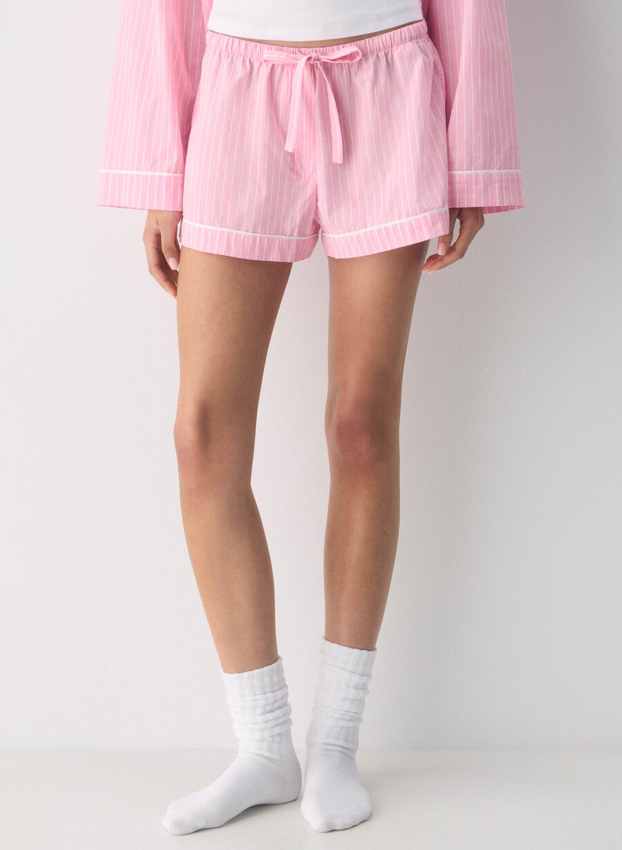 laze poplin pyjama short mtchl strp jb pkb wh