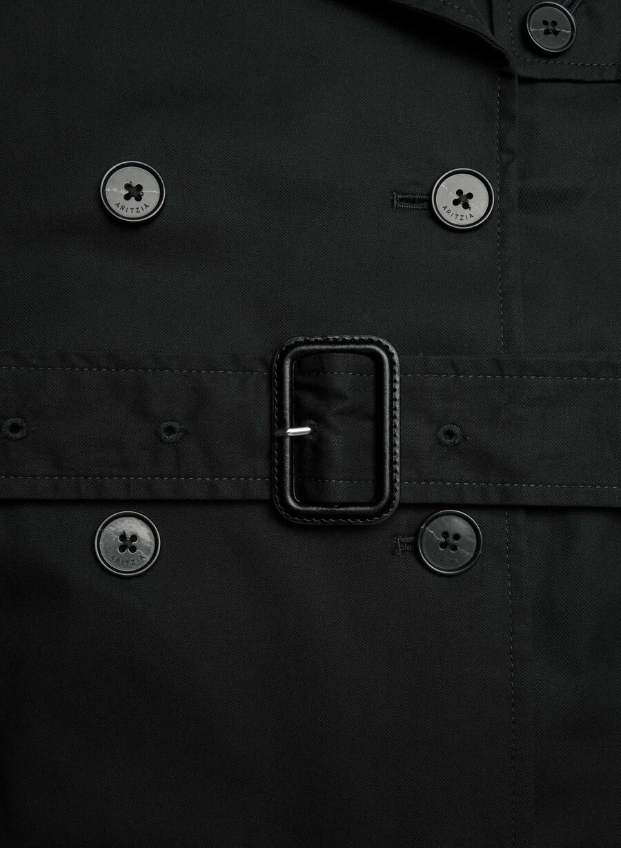 the finch kurzer trenchcoat - city twill schwarz