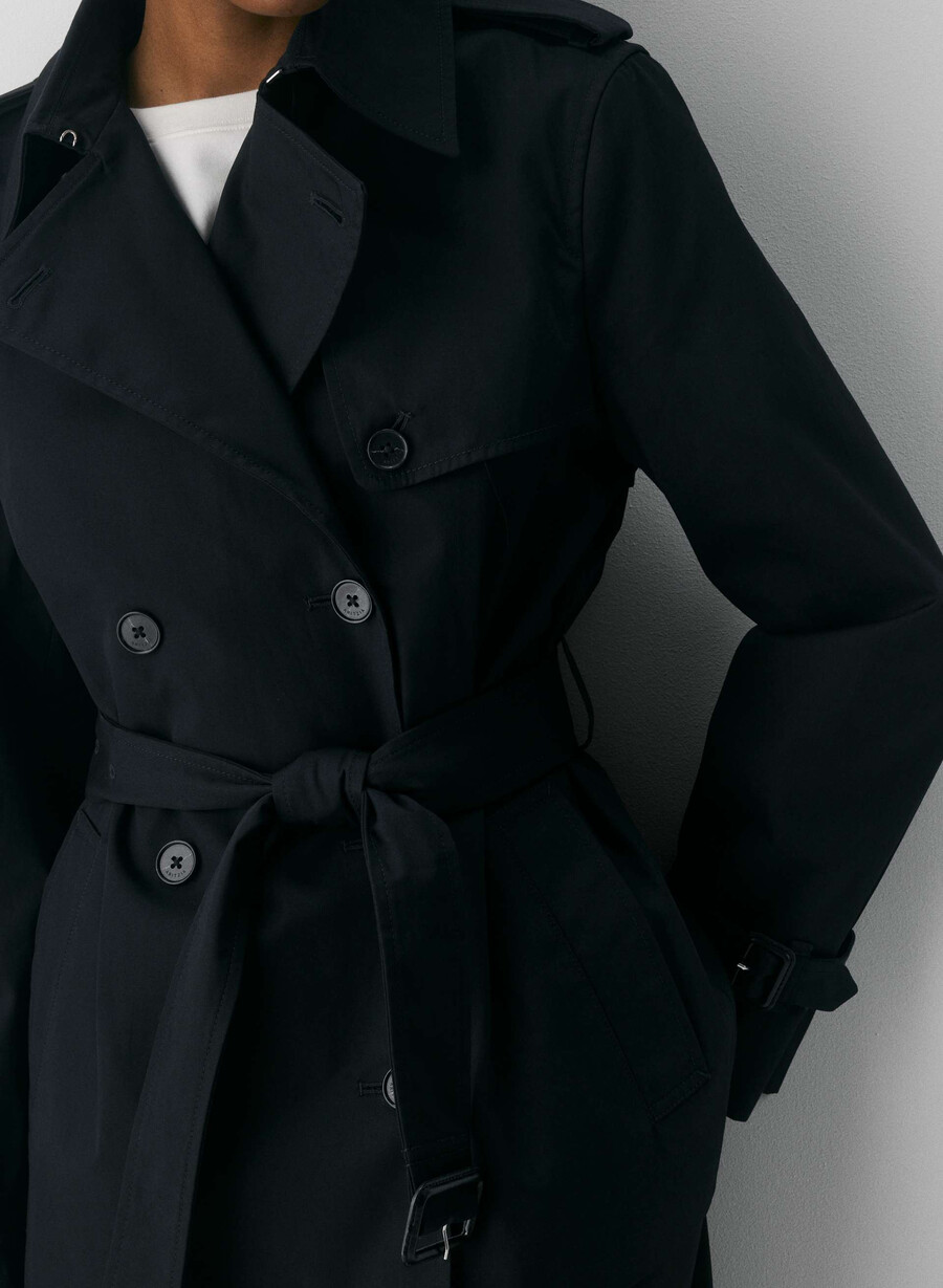 the finch kurzer trenchcoat - city twill schwarz