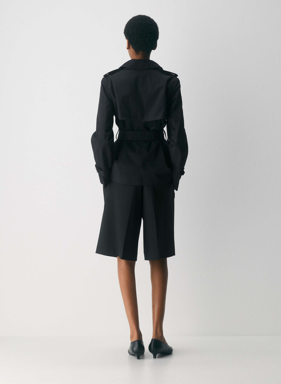 the finch kurzer trenchcoat - city twill schwarz