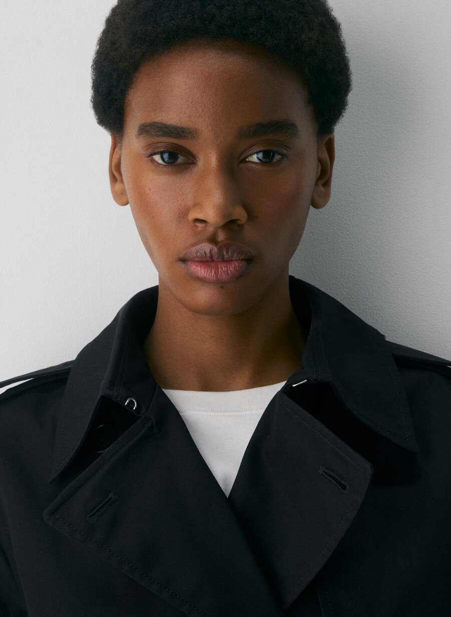 the finch kurzer trenchcoat - city twill schwarz