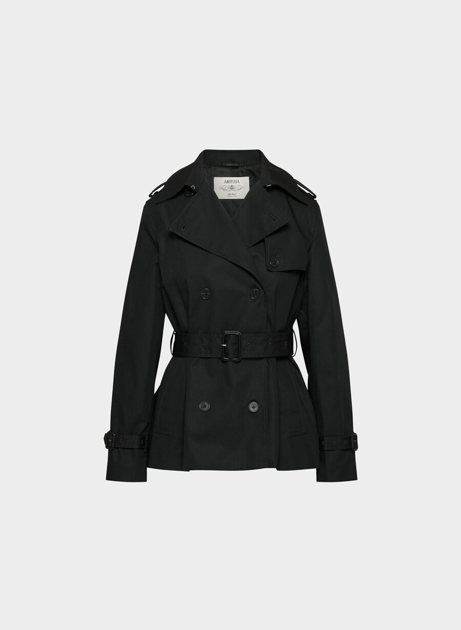 the finch kurzer trenchcoat - city twill schwarz
