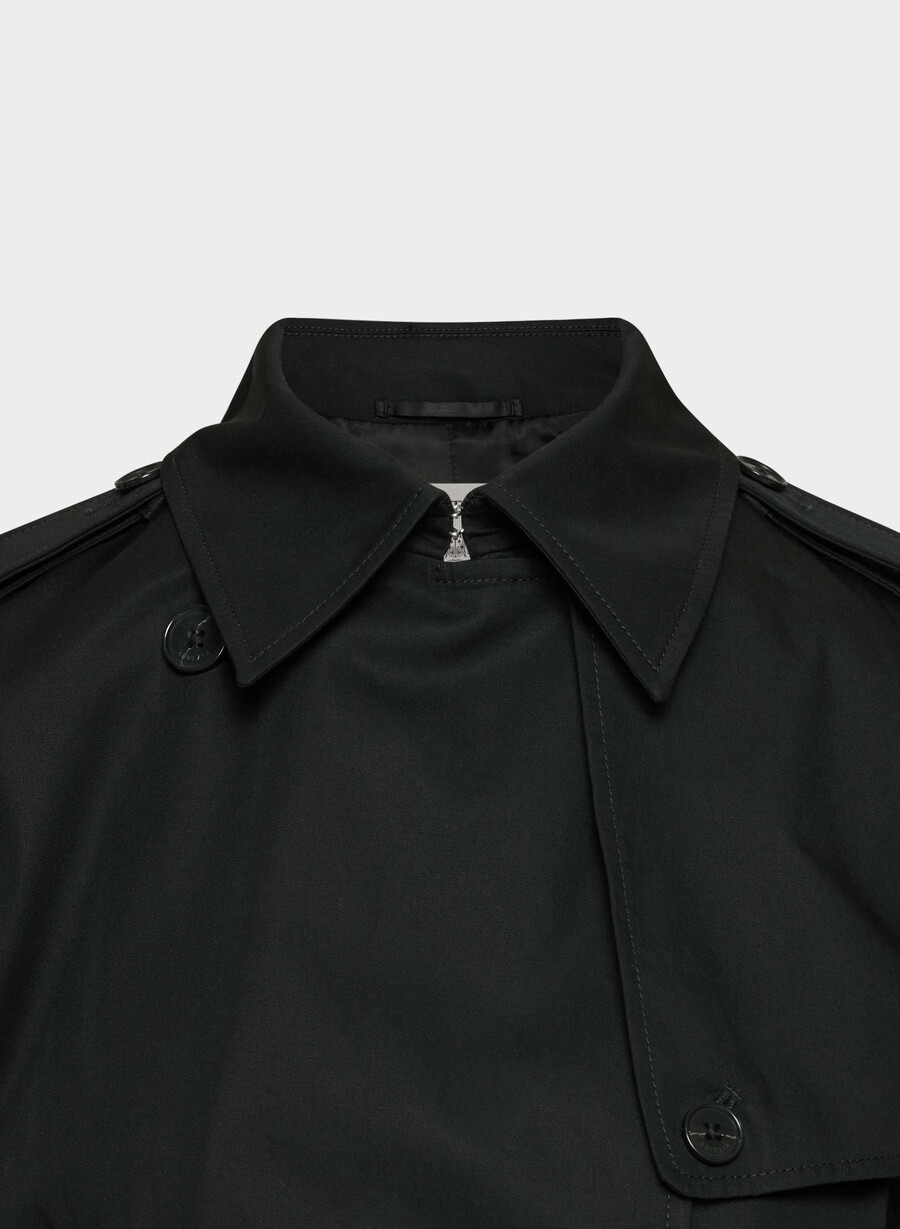 the finch kurzer trenchcoat - city twill schwarz