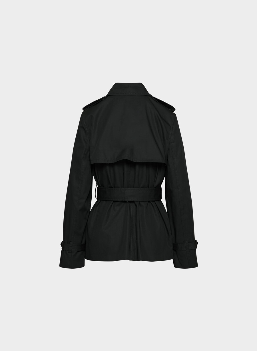 the finch kurzer trenchcoat - city twill schwarz