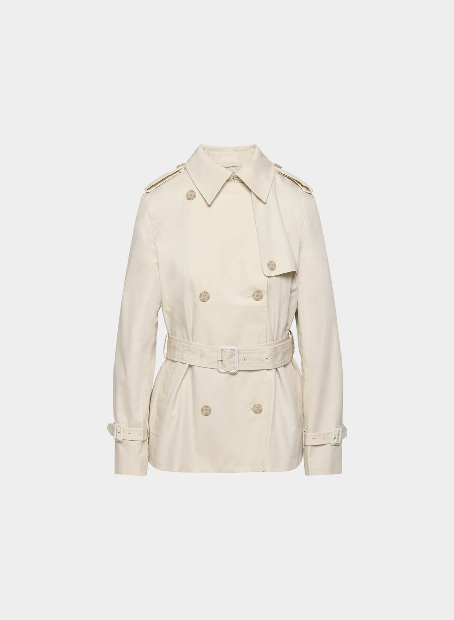 der kurze trenchcoat „the finch – city twill birch