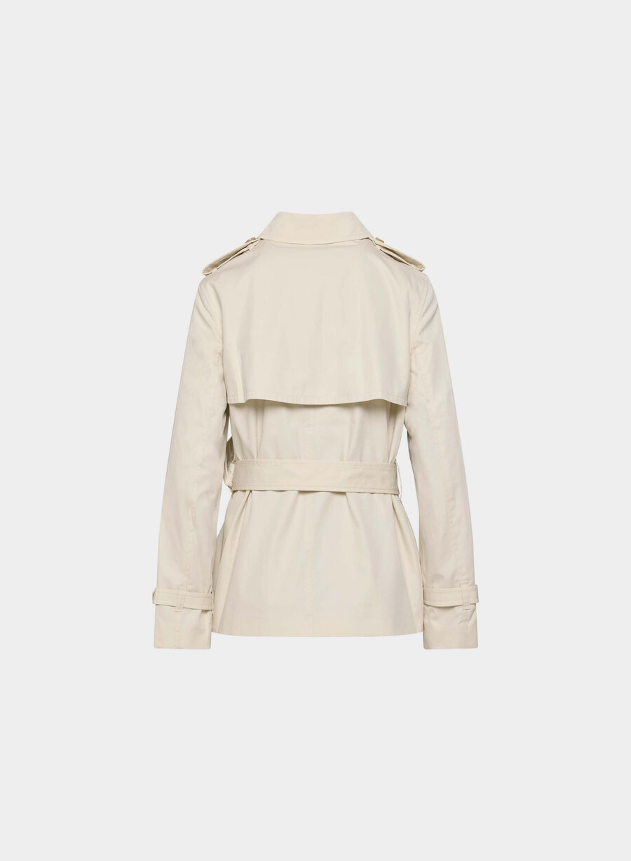 der kurze trenchcoat „the finch – city twill birch