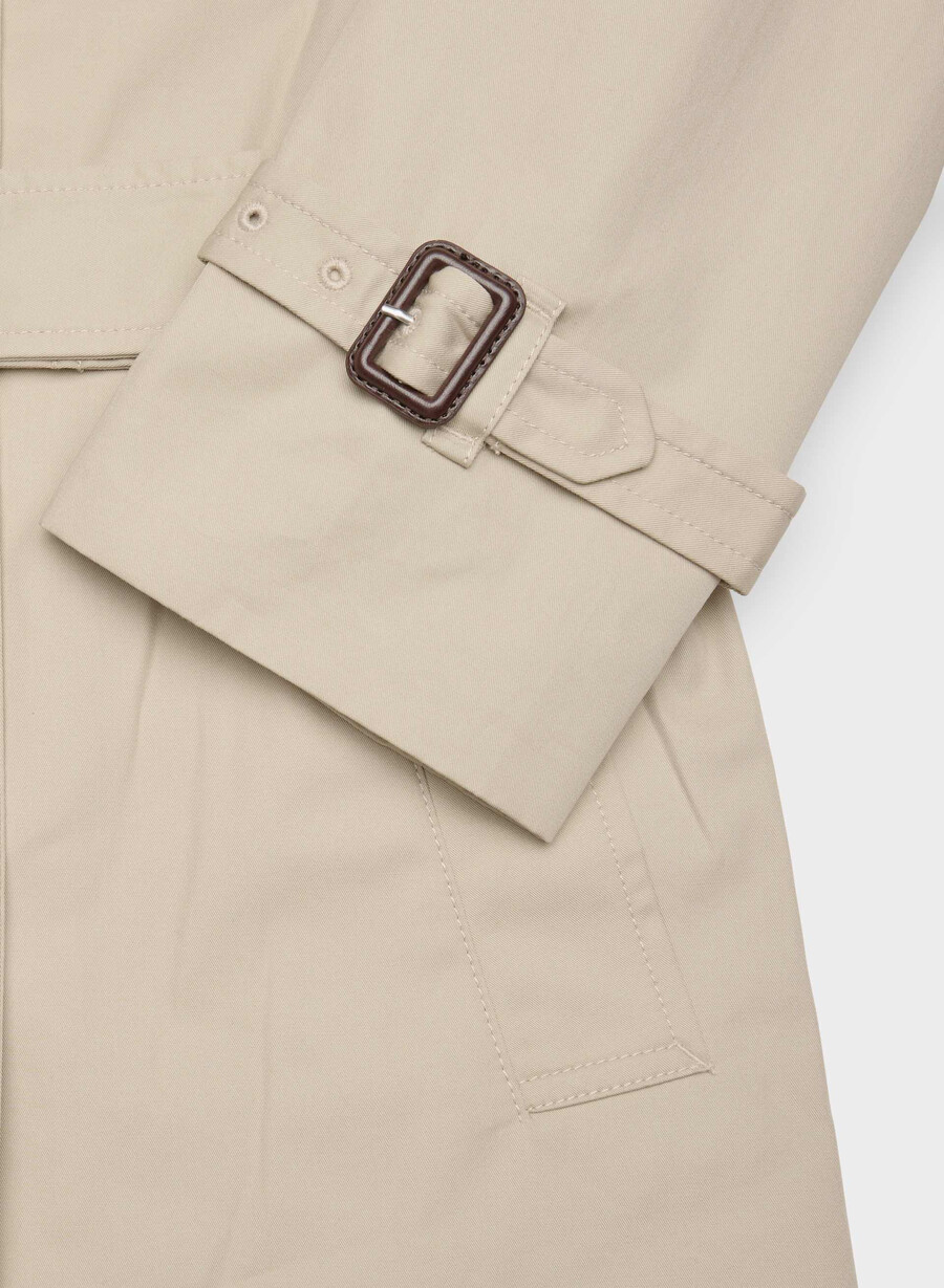 the finch kurzer trenchcoat - city twill marcona beige