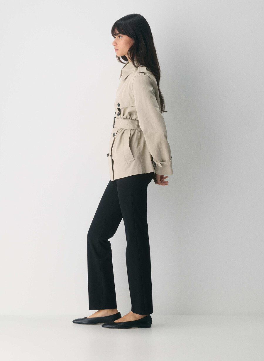 the finch kurzer trenchcoat - city twill marcona beige