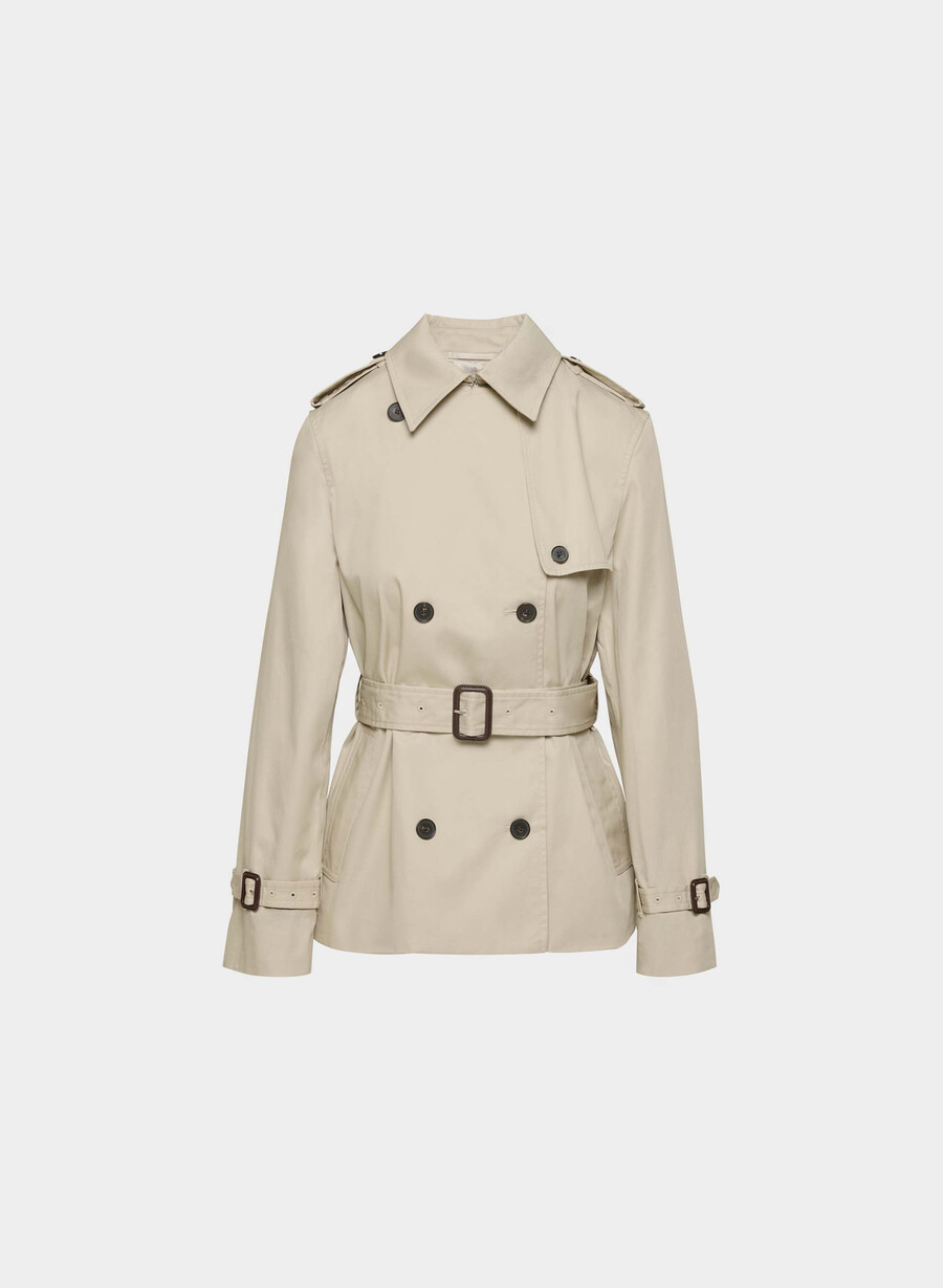 the finch kurzer trenchcoat - city twill marcona beige
