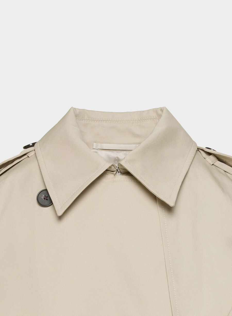 the finch kurzer trenchcoat - city twill marcona beige
