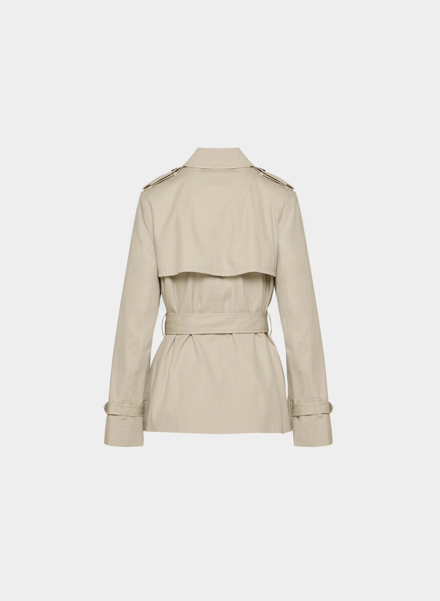 the finch kurzer trenchcoat - city twill marcona beige