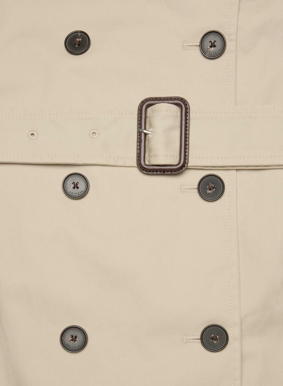 the finch kurzer trenchcoat - city twill marcona beige