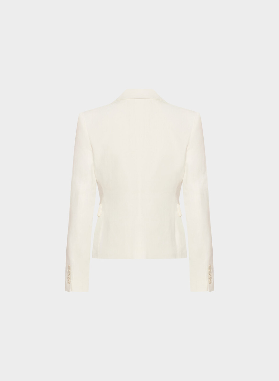 etikette-blazer – leinen hellbirke