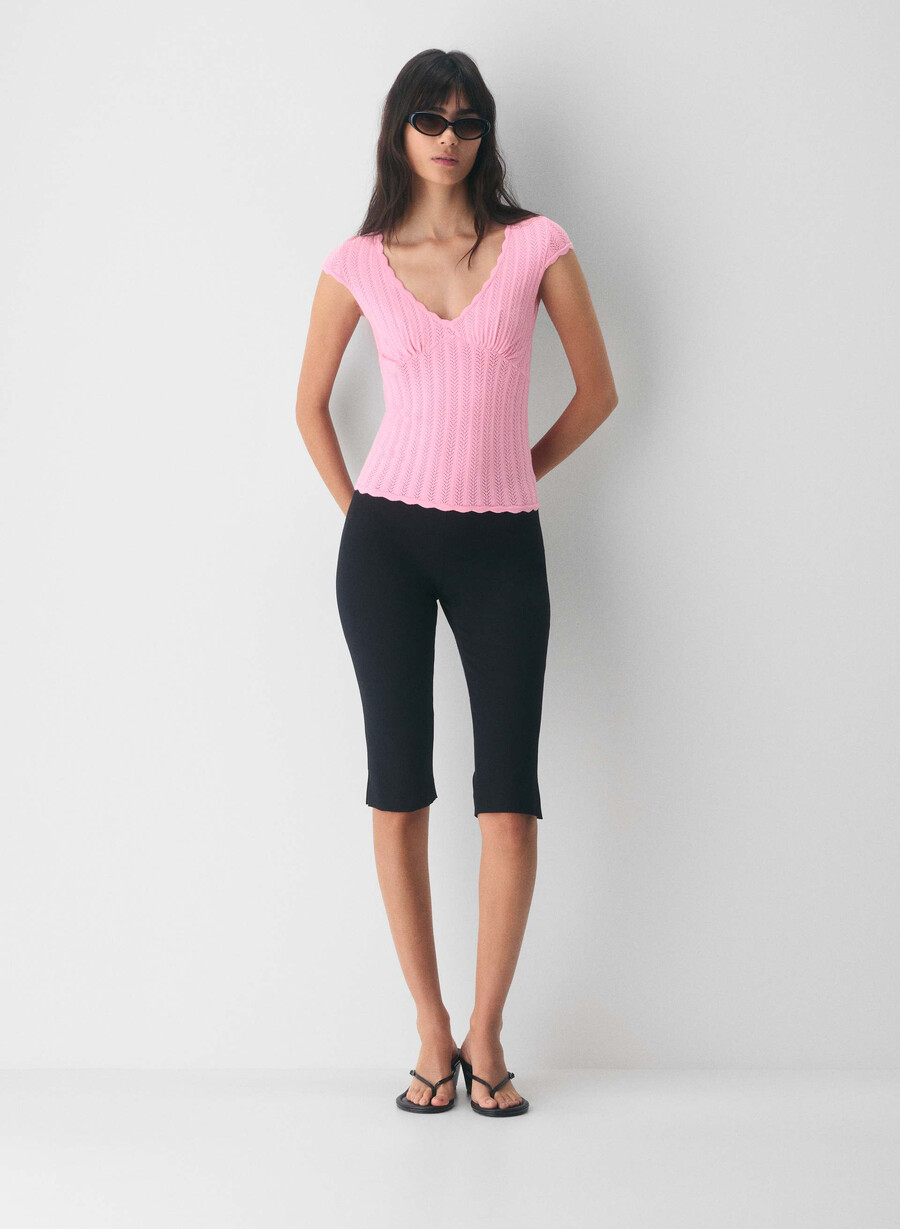 synopsis top - wonder yarn jellybean pink