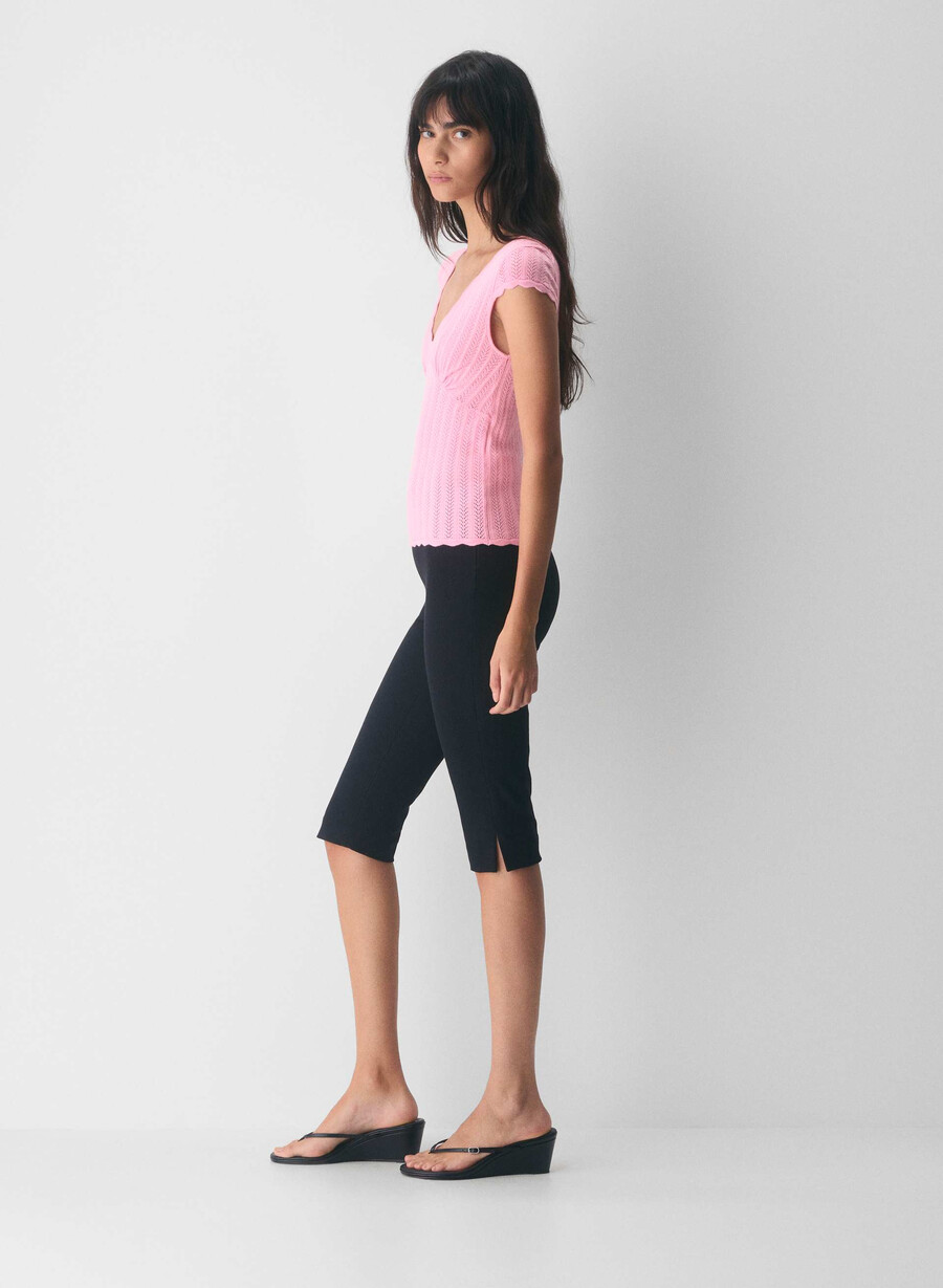 synopsis top - wonder yarn jellybean pink