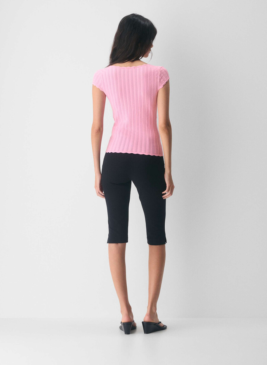 synopsis top - wonder yarn jellybean pink