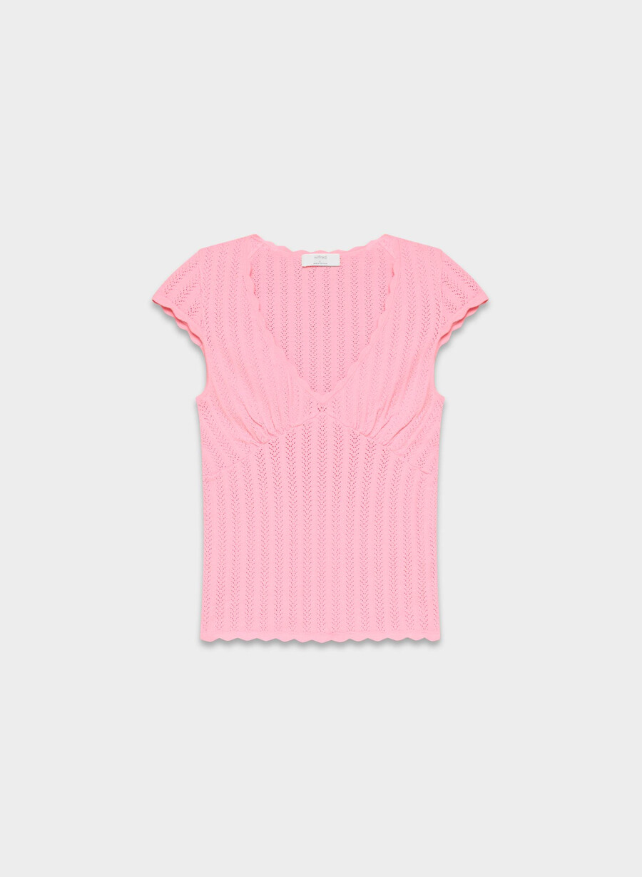 synopsis top - wonder yarn jellybean pink