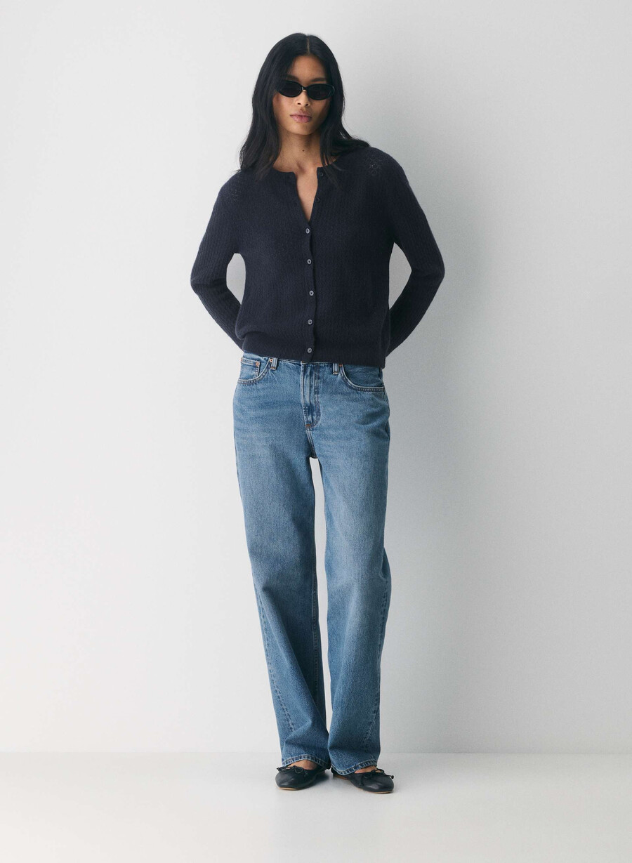 comma cardigan aus wolle und kaschmir dunkelblau