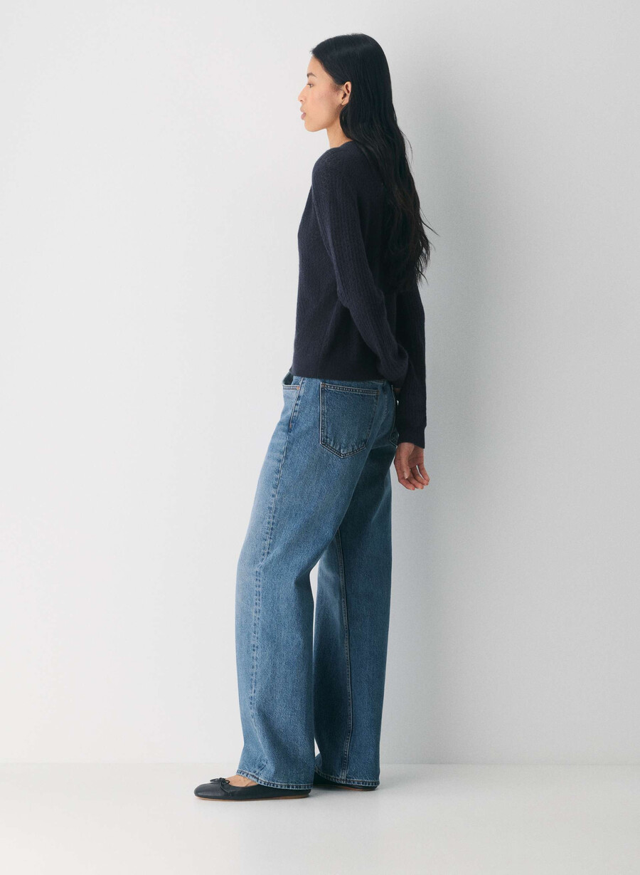 comma cardigan aus wolle und kaschmir dunkelblau