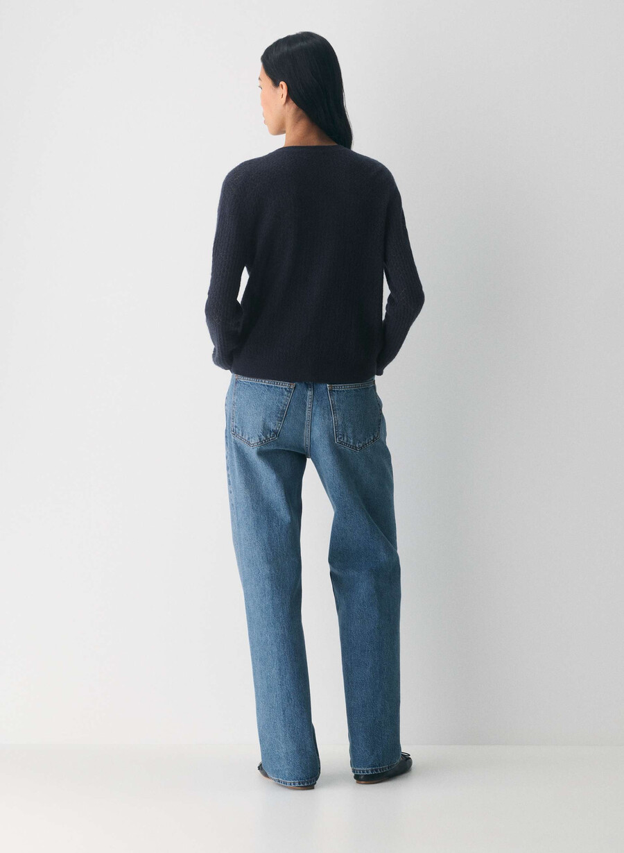 comma cardigan aus wolle und kaschmir dunkelblau