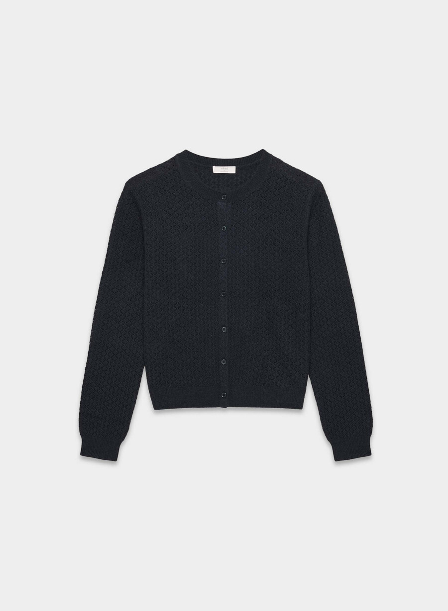 comma cardigan aus wolle und kaschmir dunkelblau