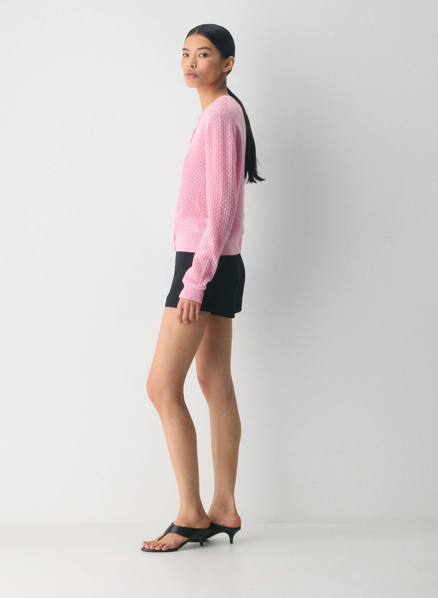 comma woll-kaschmir-cardigan jellybean pink