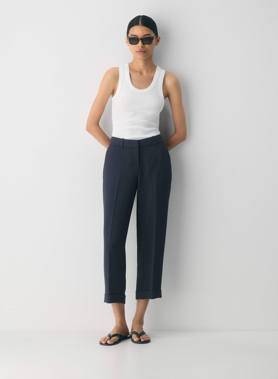 spire pant - crepette dunkelblau