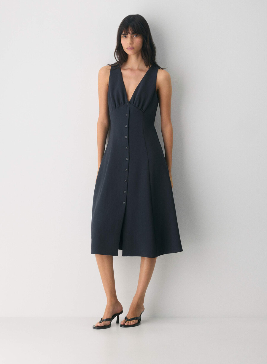 pagodenkleid - crêpe dunkelblau