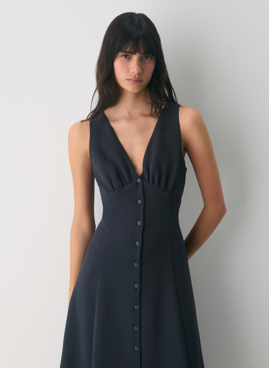 pagodenkleid - crêpe dunkelblau