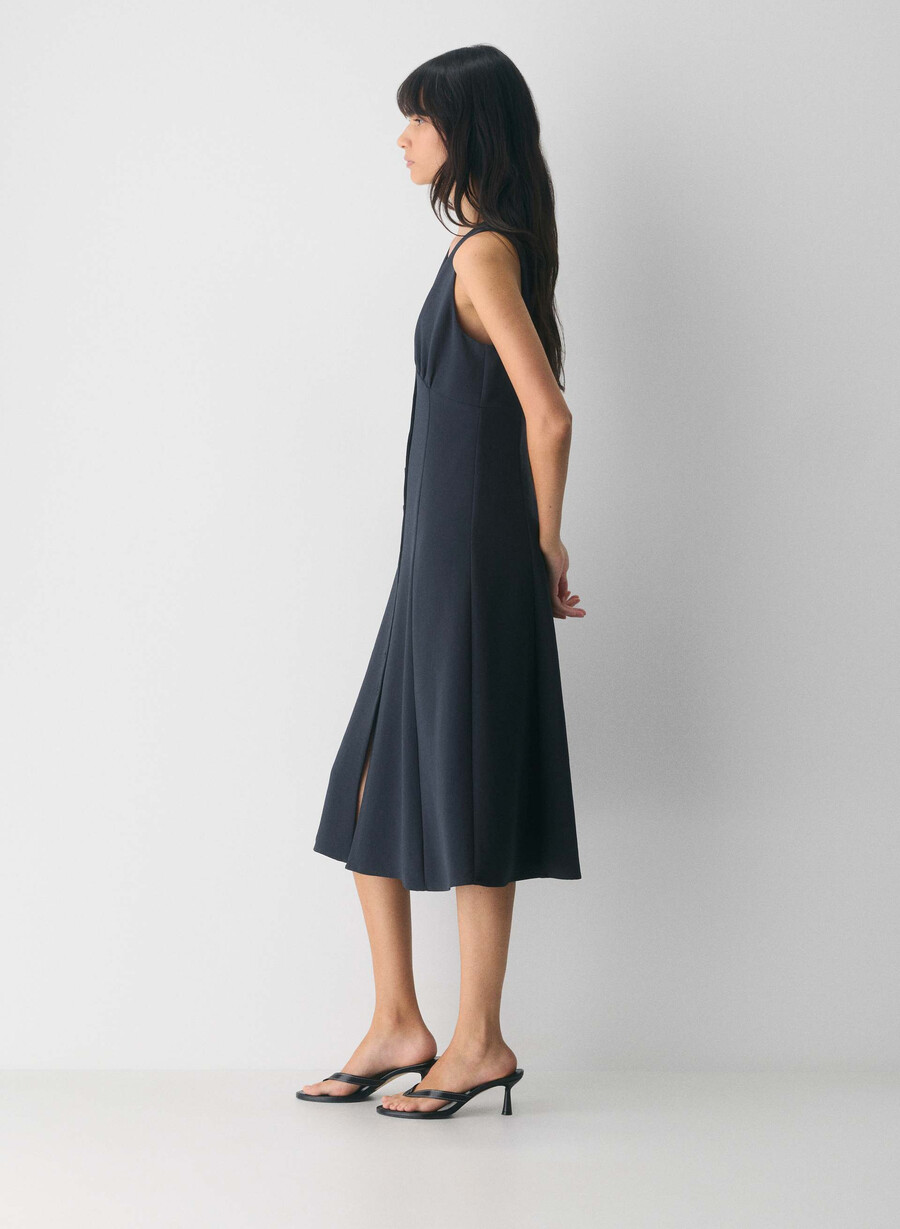 pagodenkleid - crêpe dunkelblau