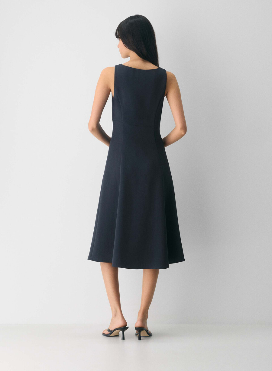 pagodenkleid - crêpe dunkelblau