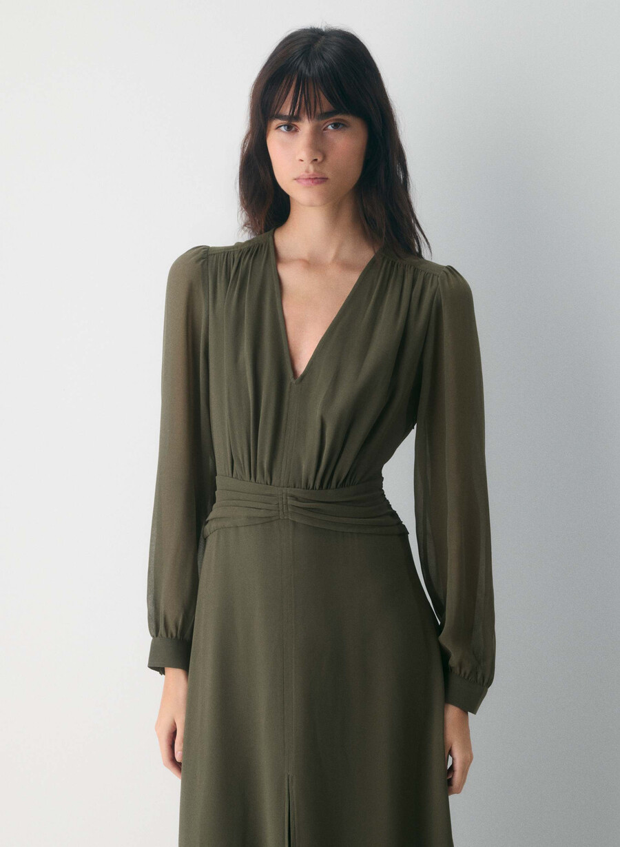 cursive dress dunkeloliv