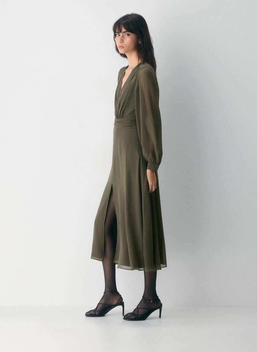 cursive dress dunkeloliv