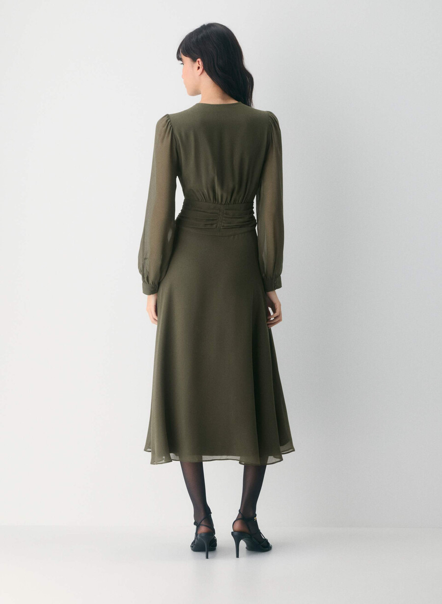 cursive dress dunkeloliv