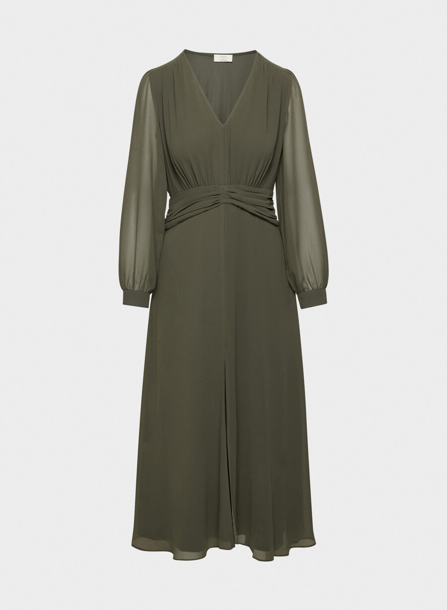 cursive dress dunkeloliv