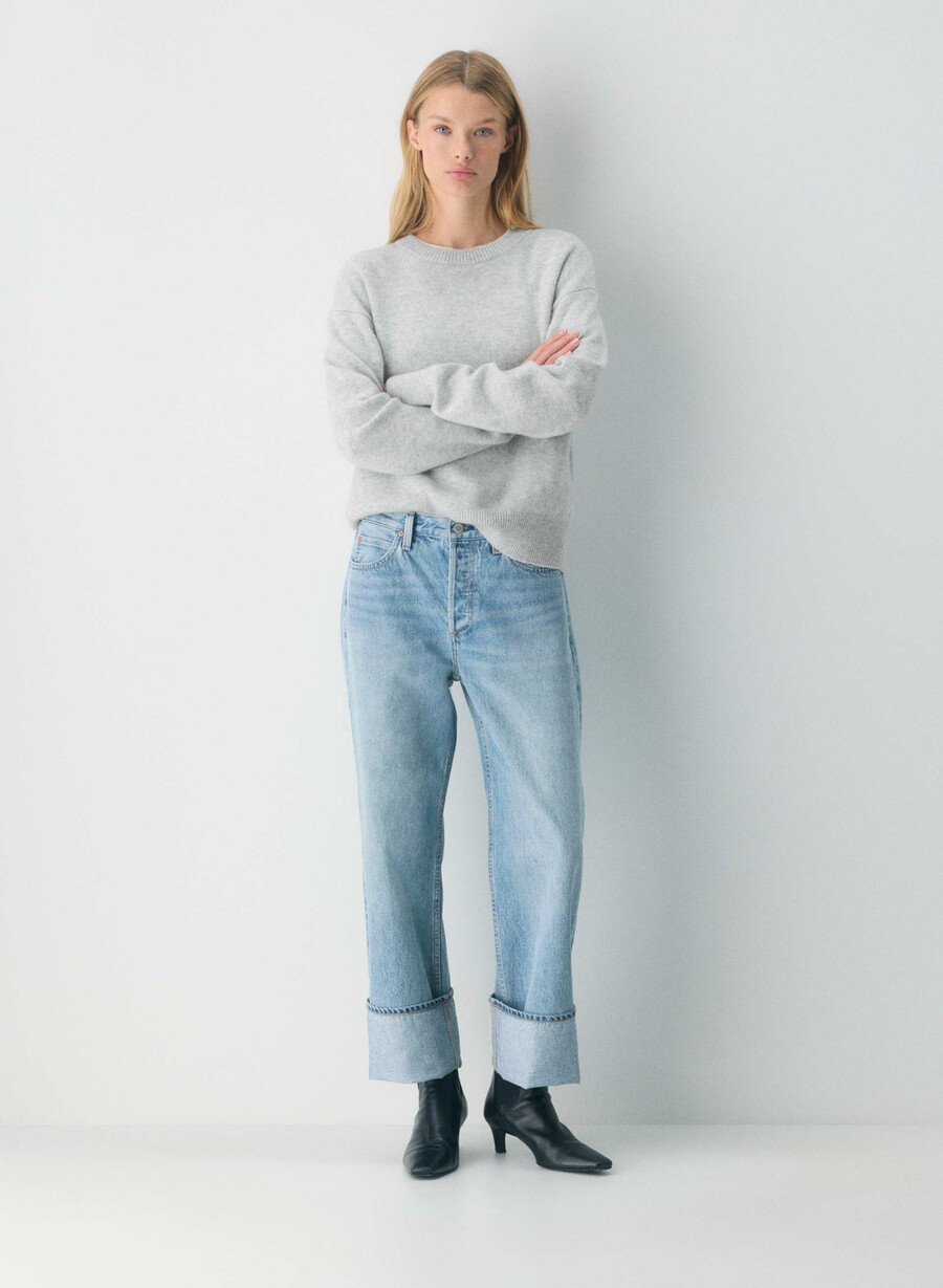 denim forum die 90er vintage lo-rise cuffed jeans 7 yrs bleu taboo