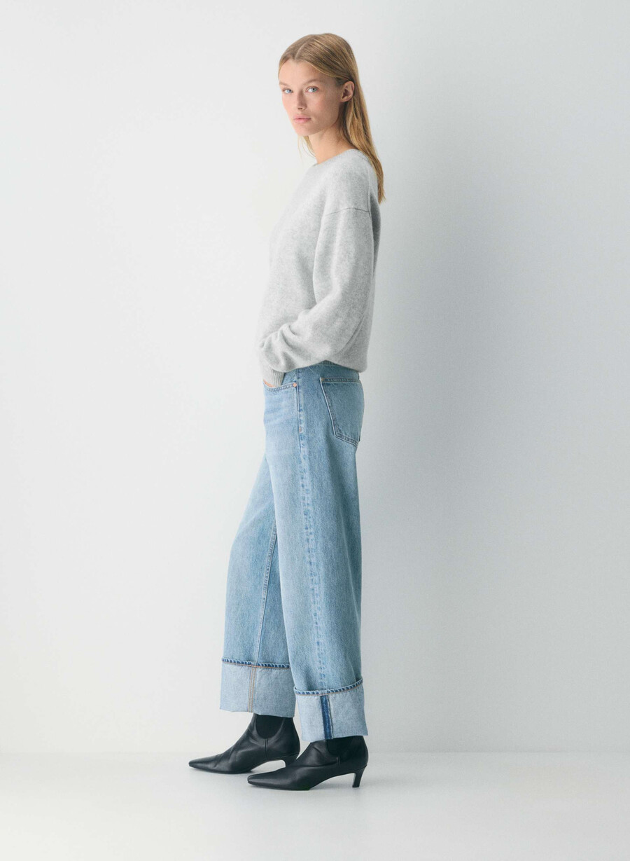 denim forum die 90er vintage lo-rise cuffed jeans 7 yrs bleu taboo