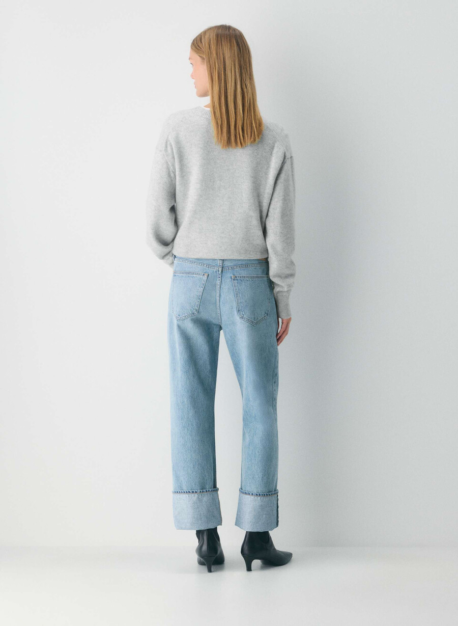 denim forum die 90er vintage lo-rise cuffed jeans 7 yrs bleu taboo