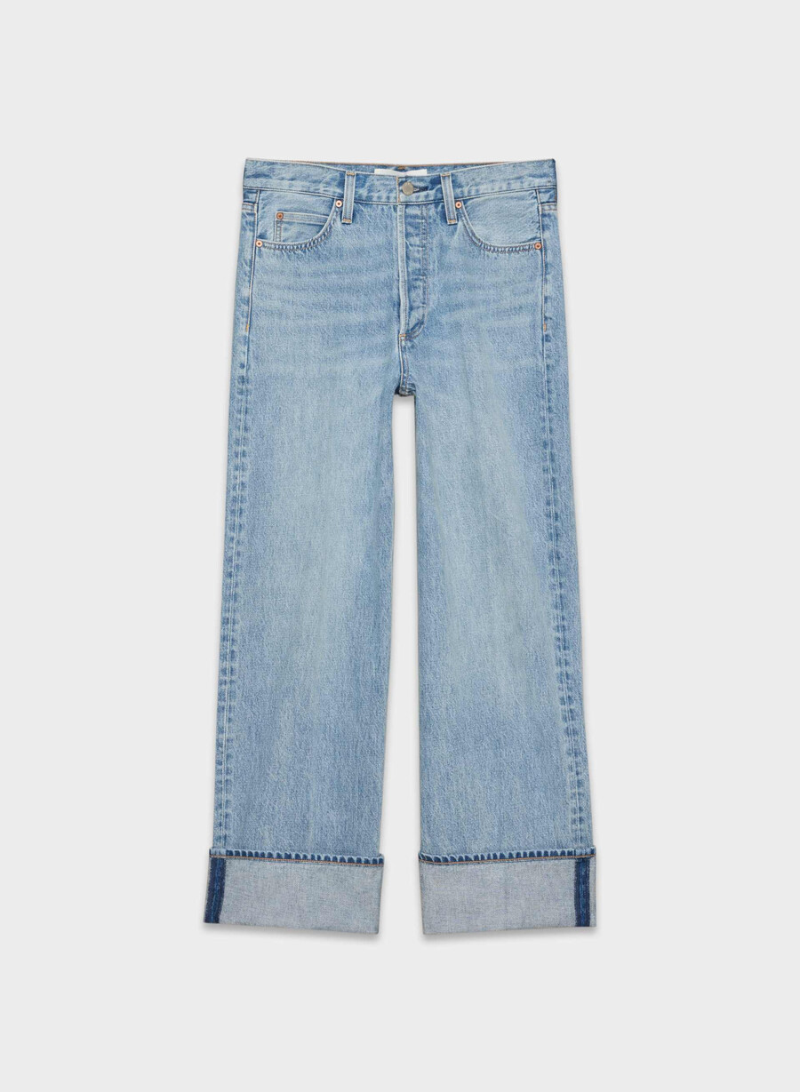 denim forum die 90er vintage lo-rise cuffed jeans 7 yrs bleu taboo