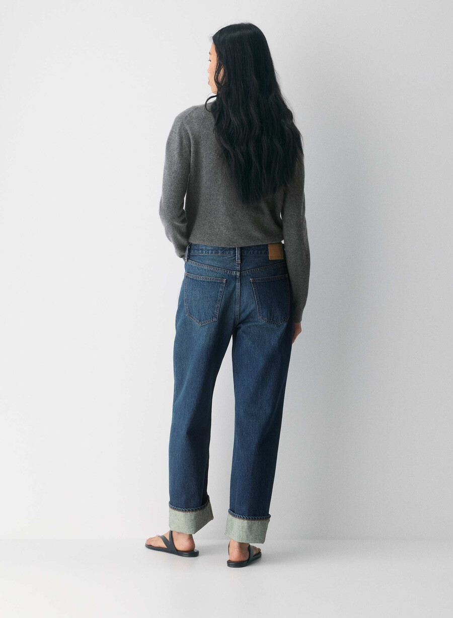 denim forum die 90er vintage lo-rise cuffed jeans be about dark bleu