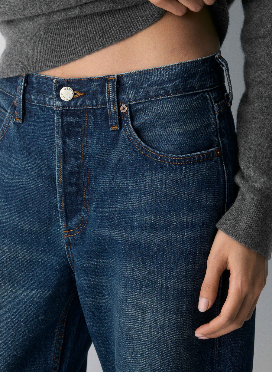 denim forum die 90er vintage lo-rise cuffed jeans be about dark bleu