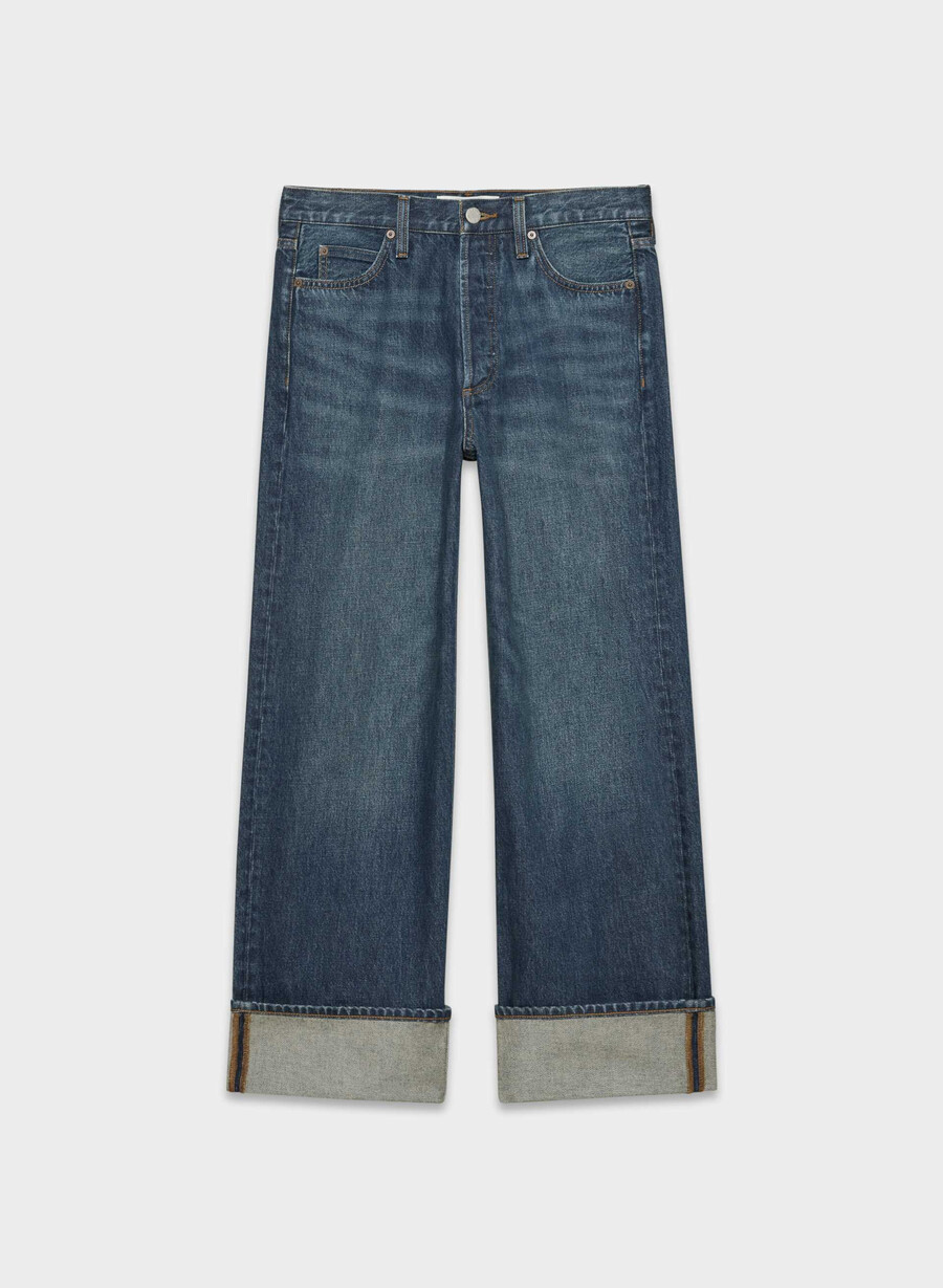 denim forum die 90er vintage lo-rise cuffed jeans be about dark bleu