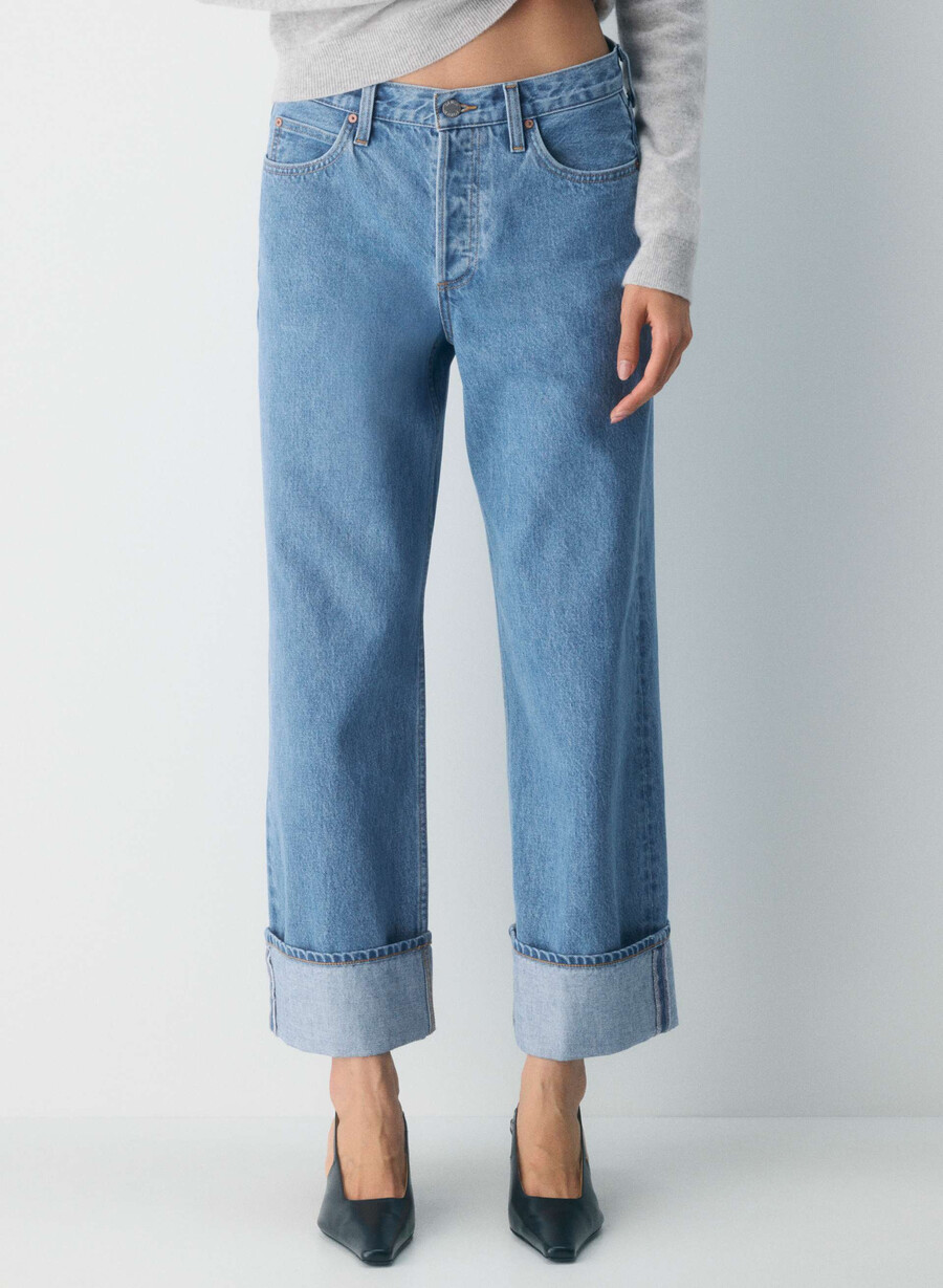 denim forum die 90er vintage lo-rise cuffed jeans vintage bleu bottle